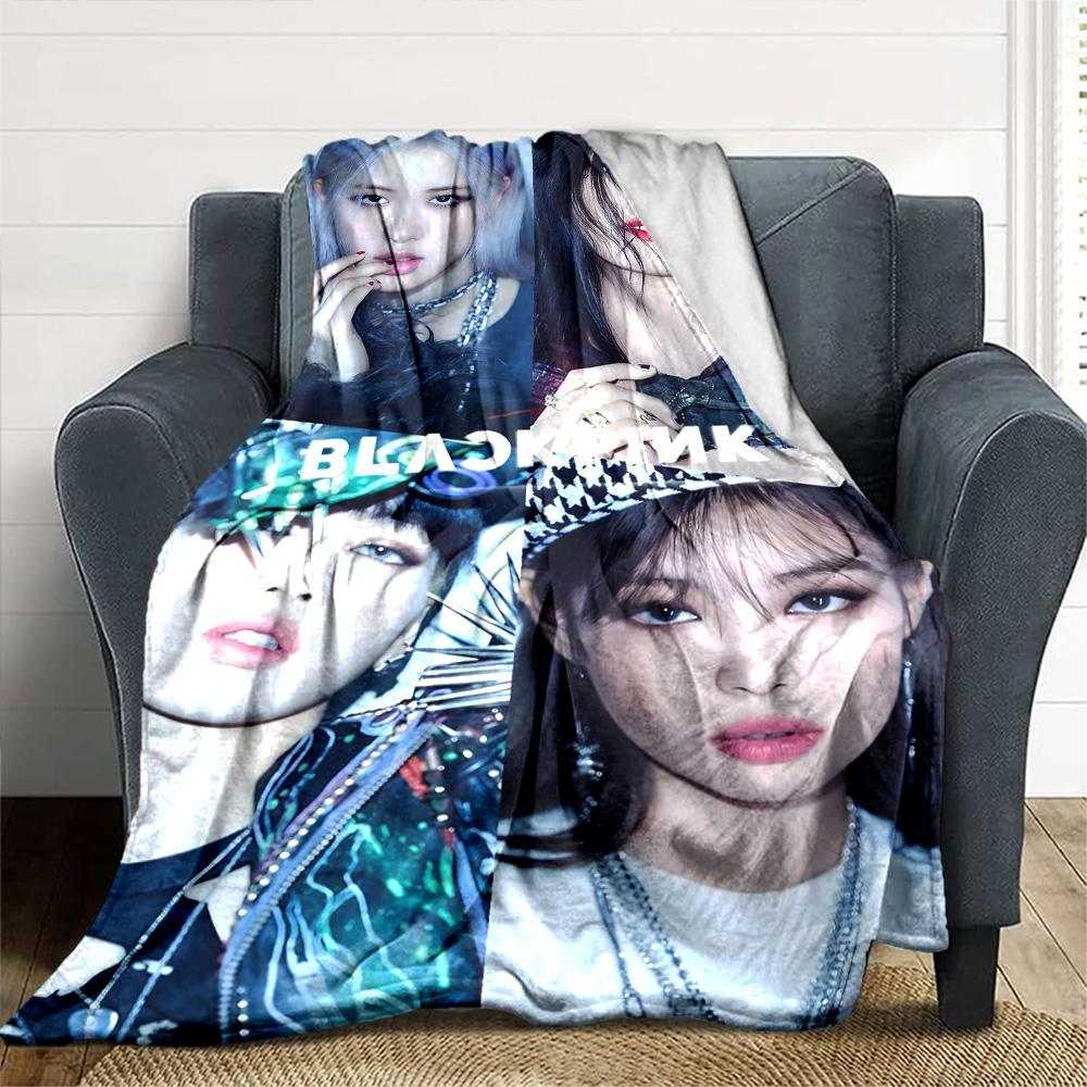 Blackpink Members Pink Theme Blanket Soft Warm Suitable for Sofa Couch Office Bed All Seasons Digital Print Perfect Gift for Relatives Y12