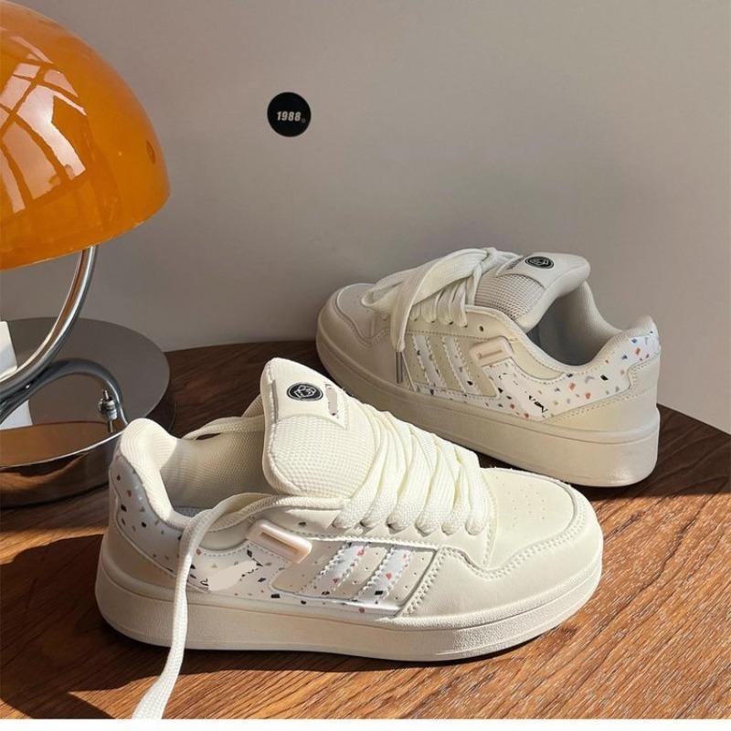 Thick-soled Beige Bread Shoes Women's Retro College Style Casual Sports Board Shoes Autumn New Models