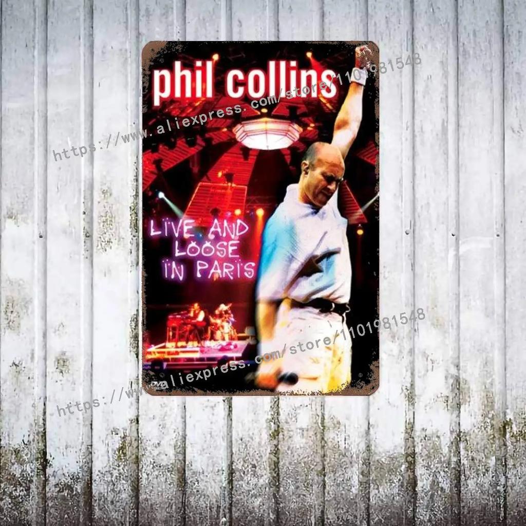 Phil Collins Drummer Metal Decor Poster Vintage Tin Sign Metal Sign Decorative Plaque for Pub Bar Man Cave Club Wall Decoration