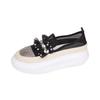 Espadrilles Femme Dentelle Cristal Mode Chaussures Diamants Mocassins de Pêcheur Dames Mocassins à Enfiler Ballerines en Caoutchouc Baskets Femme