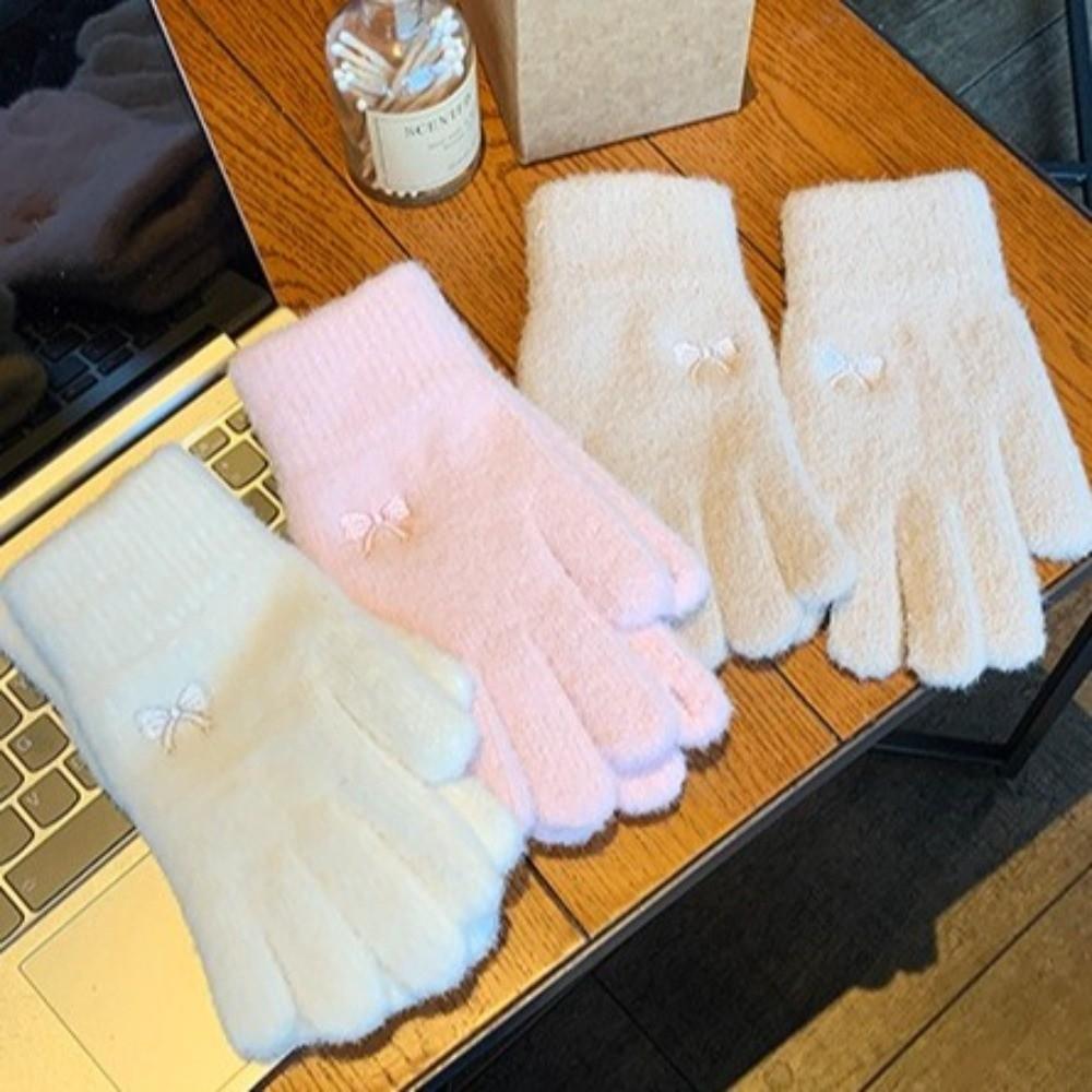 Lovely Multicolor Winter Gloves Thickened Soft Knitted Gloves New Cold-proof Gloves  Women Girls