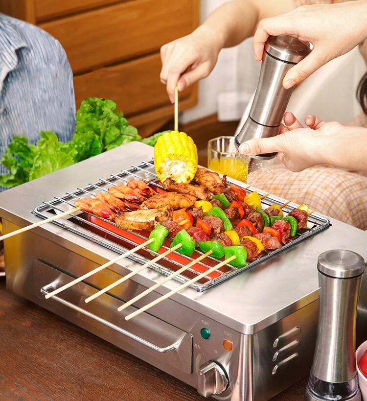 220V Smoke-free Electric Grill Household Portable Carne Churrasqueira Forno