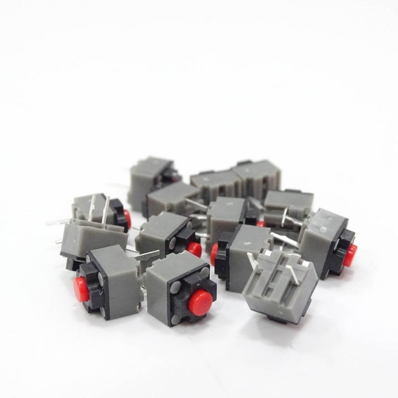 10 Stück 6x6x7,3mm Kailhs Silents Taster Drahtlose Maus Mikroschalter mit Geräuschloser Bedienung für Gamer und Büro