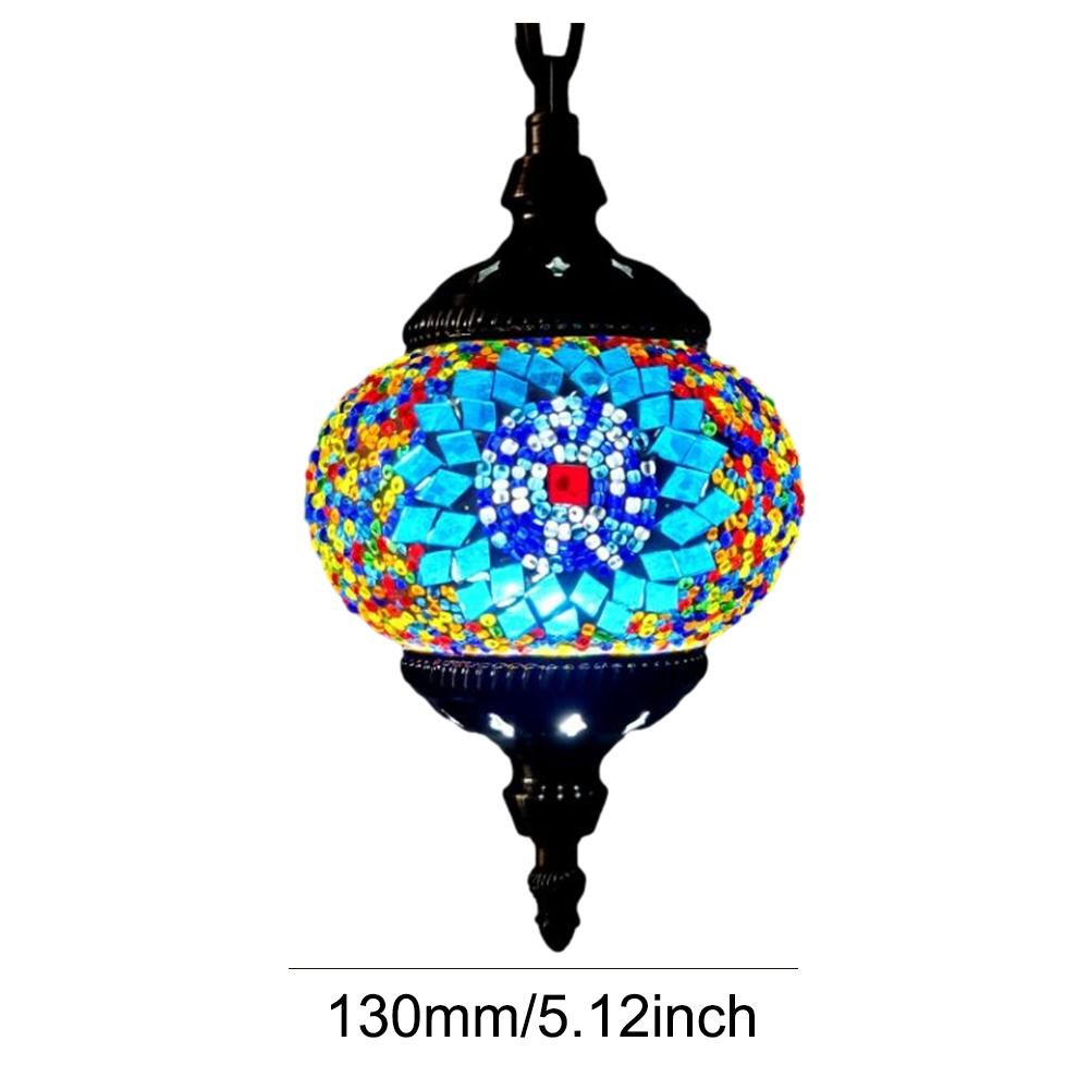 Turkish Moroccan Mosaic Pendant Chandelier Decorative Glass Globe Fixture Living Room Bedroom Home Decor Hardwired Decoration