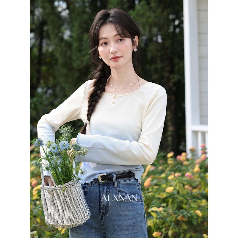 Women s Gradient Blue Long Sleeve T-Shirt M