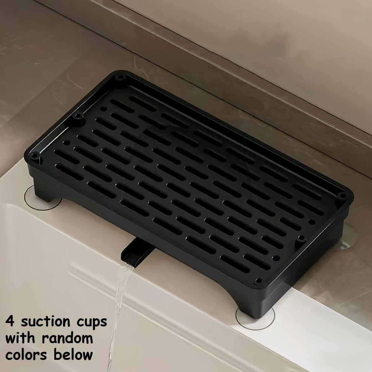 

Sink Organizer with Drainage System & Removable Partition - Sink Caddy, Plastic Countertop Storage for Kitchen/Bathroom Sink