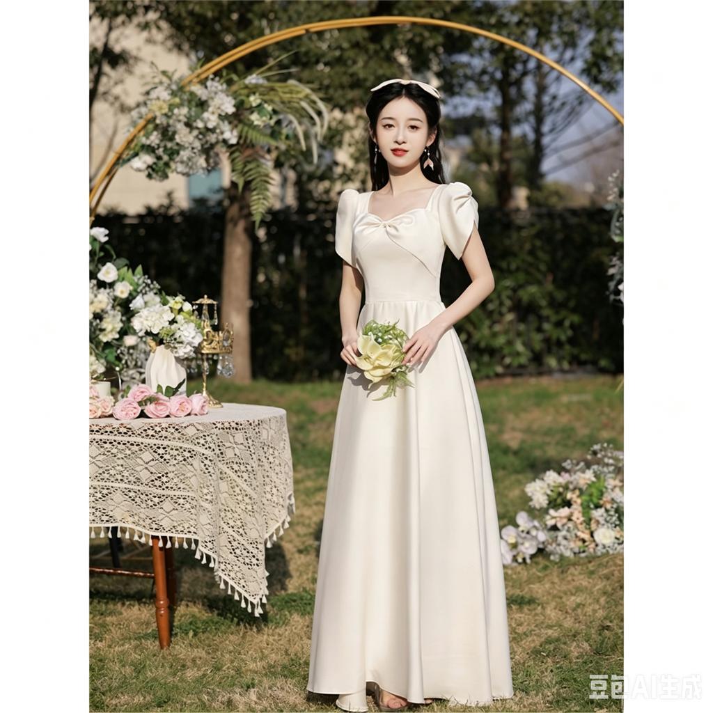Champagne Color Elegant Fitted Graduation Dress For Women | Bridesmaid Gown | Perfect Wedding Dress