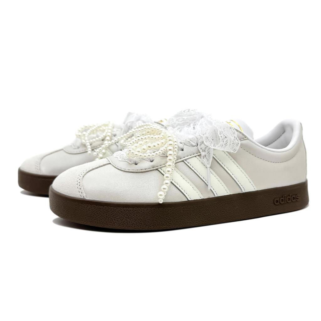 Adidas VL COURT 2.0 Slip Resistant Low top Skateboard Shoes Unisex Silver JQ2470(Team191-)