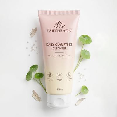 EARTHRAGA Daily Clarifying Cleanser with Salicylic Acid, Niacinamide, Cica, 100g