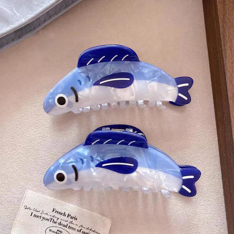 1pc New Creative Ocean Sardine Clip Hair Clip Cute Texture Shark Clip Ponytail Clip Hair Ornaments Female