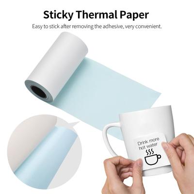 10 Rolek 57x30mm Samoprzylepny Bezpośredni Papier Termiczny Biały Papier Naklejkowy do Druku Bez BPA Wodoodporny Olejoodporny