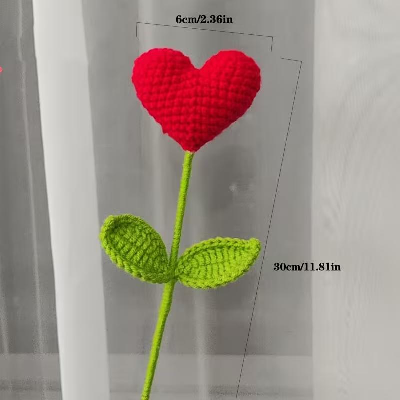 2pcs/3pcs/6pcs Handmade Knitted Love Bouquet Simulation Bouquet Gift for Friends Valentine's Day Gift