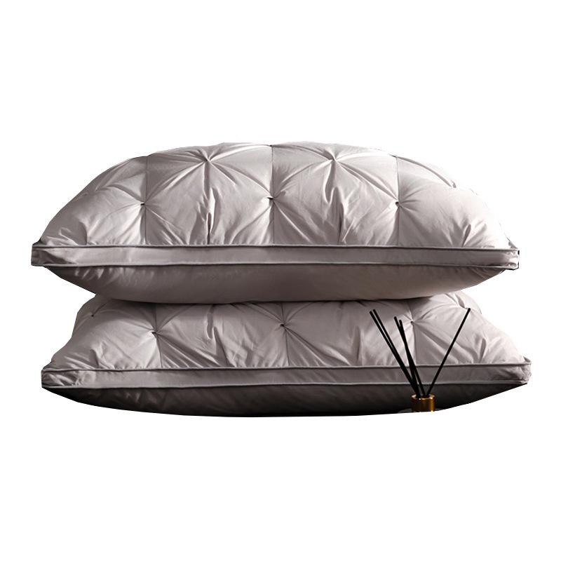 Luxury Goose Down Pillow with Cotton Cover for Neck Support