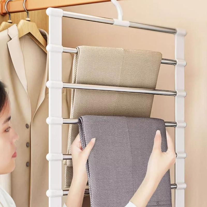 Functional Stackable Clothes Holder for Pants Solid Metal Frame with Protective Clasps