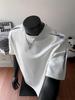 Men's Striped Patchwork Shoulder Cutout Two-Piece Effect T-Shirt - Trendy Summer Style