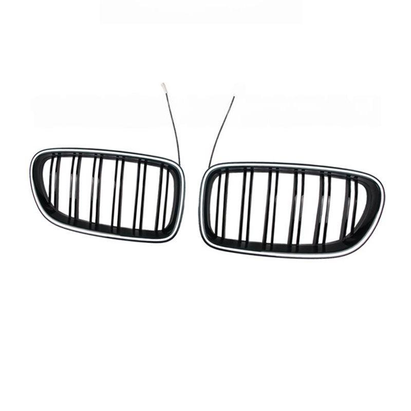 Front Racing Grille LED Light For BMW 5 Series F10 F11 F18 2010-2017 Gloss Luminous Kidney Double Slat W/Tuning Grill