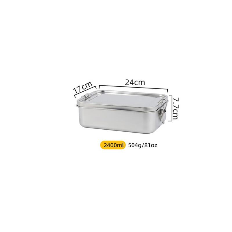 304 Stainless Steel Divided Bento Lunch Box 2400ML
