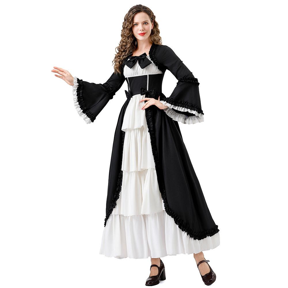 Cosplay Halloween Vintage Medieval Dress European Renaissance Multicolor Court Dress