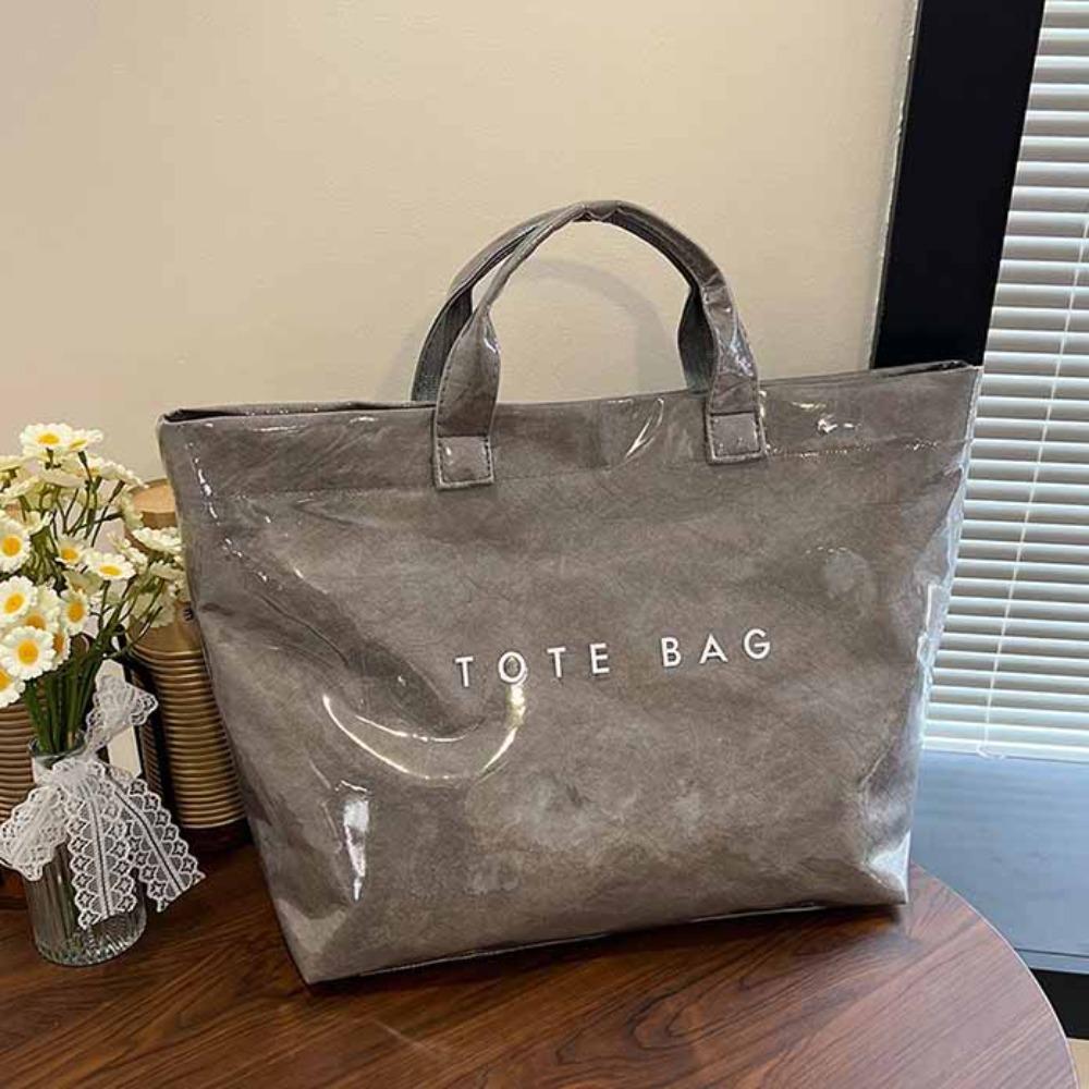 Tote Bag Transparent Jelly Bag Storage Bag Letter Prints Handbags Travel PVC Tote Bag  Swimming