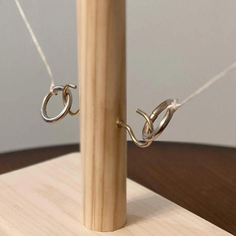 Kids and Adults Ring Toss Game Set Fast Paced Wooden Board Game for Home Parties Drinking Games and Outdoor Fun