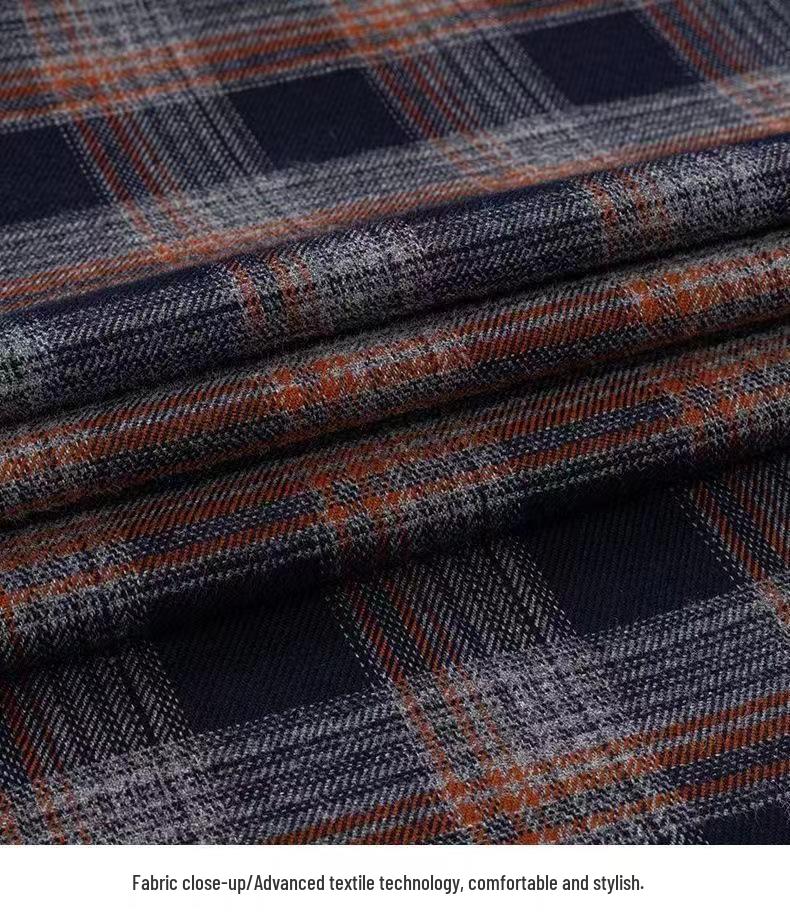 Men's High-End Pure Cotton Plaid Long-Sleeve Casual Shirt