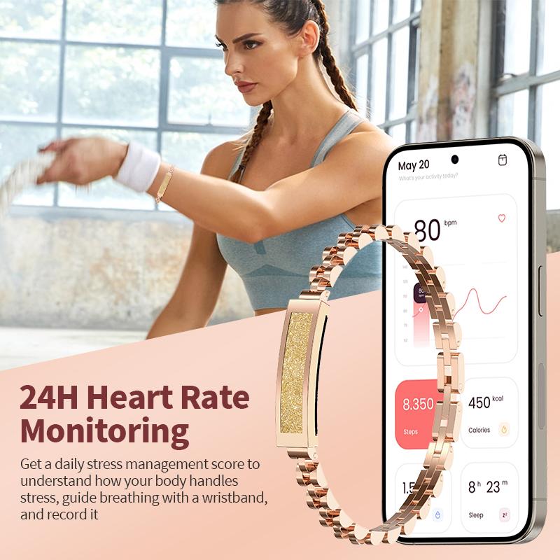 New Fashion Smartwatch For Women Heart Rate Blood Oxygen Sleep Sports IP68 Waterproof Smart Bracelet For Android IOS