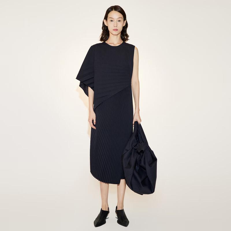 LESS 2023 Spring Patchwork Stripe Sleeveless Long Dress M