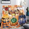 Naruto Flannel Blanket Warm Comfortable Print Pattern for Sofa Bed Chair Indoor Travel.-TING
