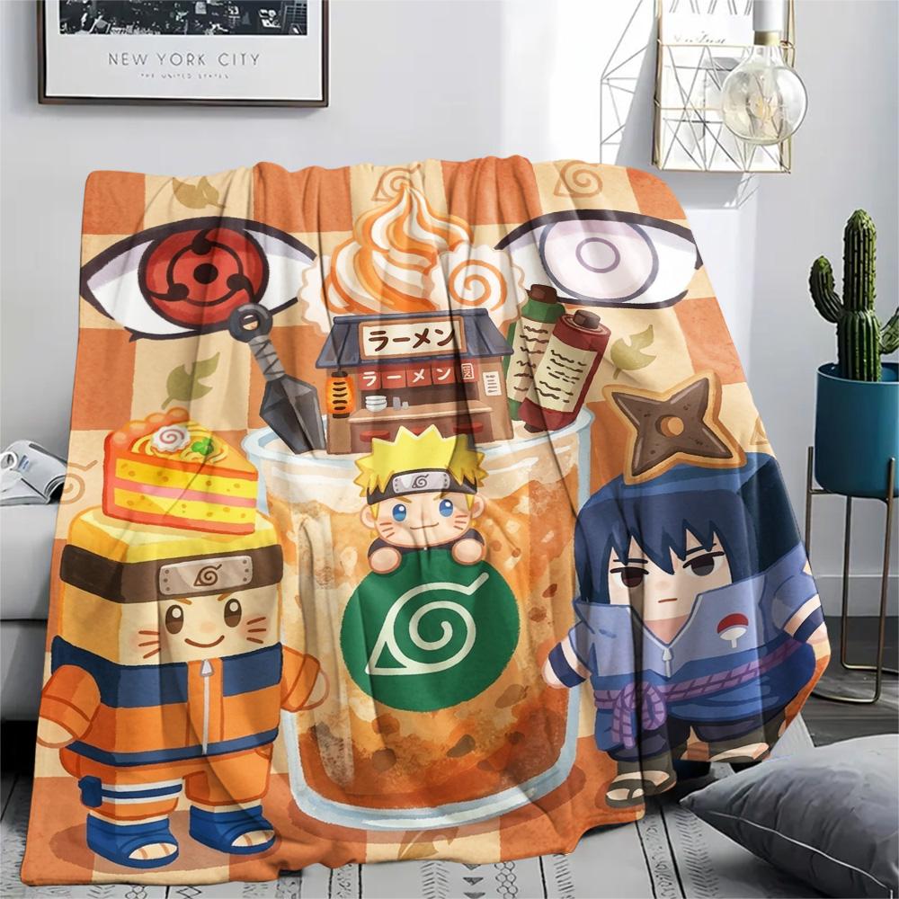 Naruto Flannel Blanket Warm Comfortable Print Pattern for Sofa Bed Chair Indoor Travel.-TING