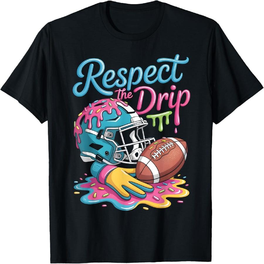 Football Drip Boys Football Ice Cream Sprinkle Respect Drip T-Shirt XXXXXL чёрный