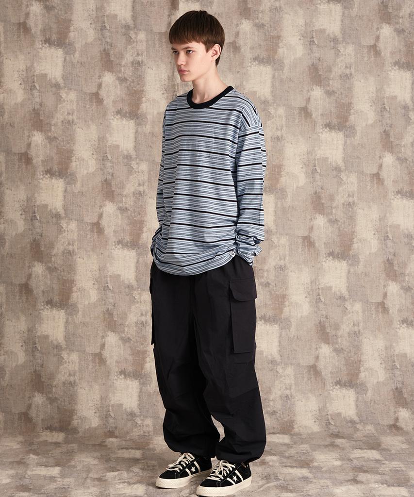 CONICHIWA BONJOUR Multi-Stripe Long Sleeve (White/Sky)