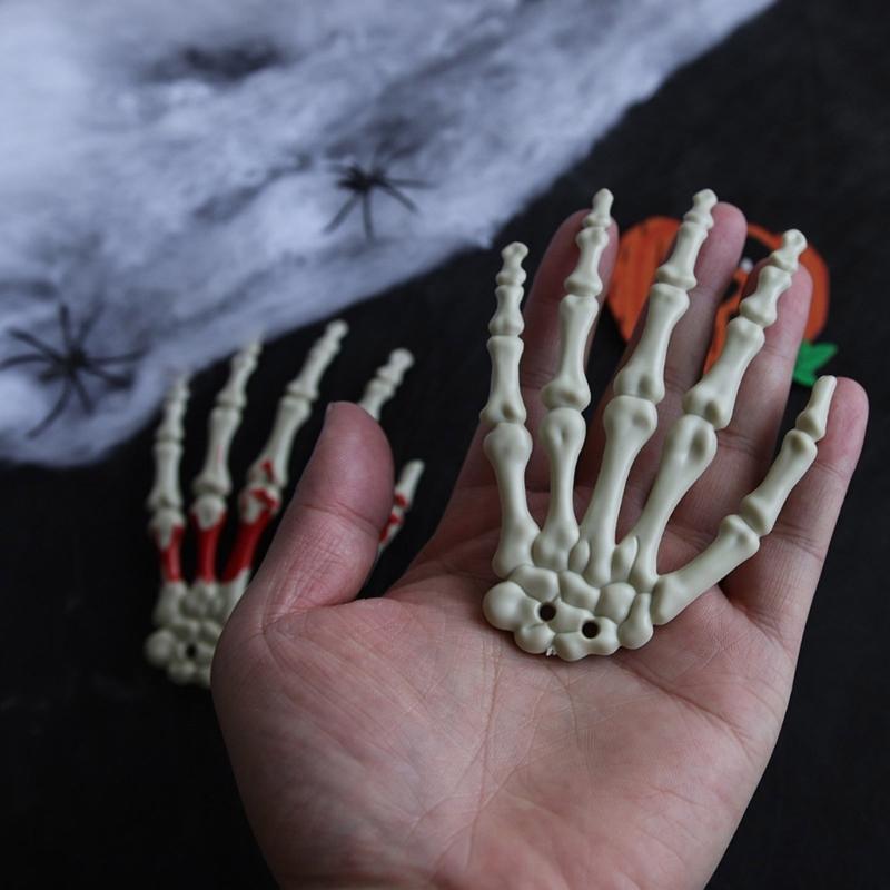 Halloween Skeleton Hands Realistic Life Size Severed Human Hand Bone Plastic Skeleton Hands Halloween Decorations Props