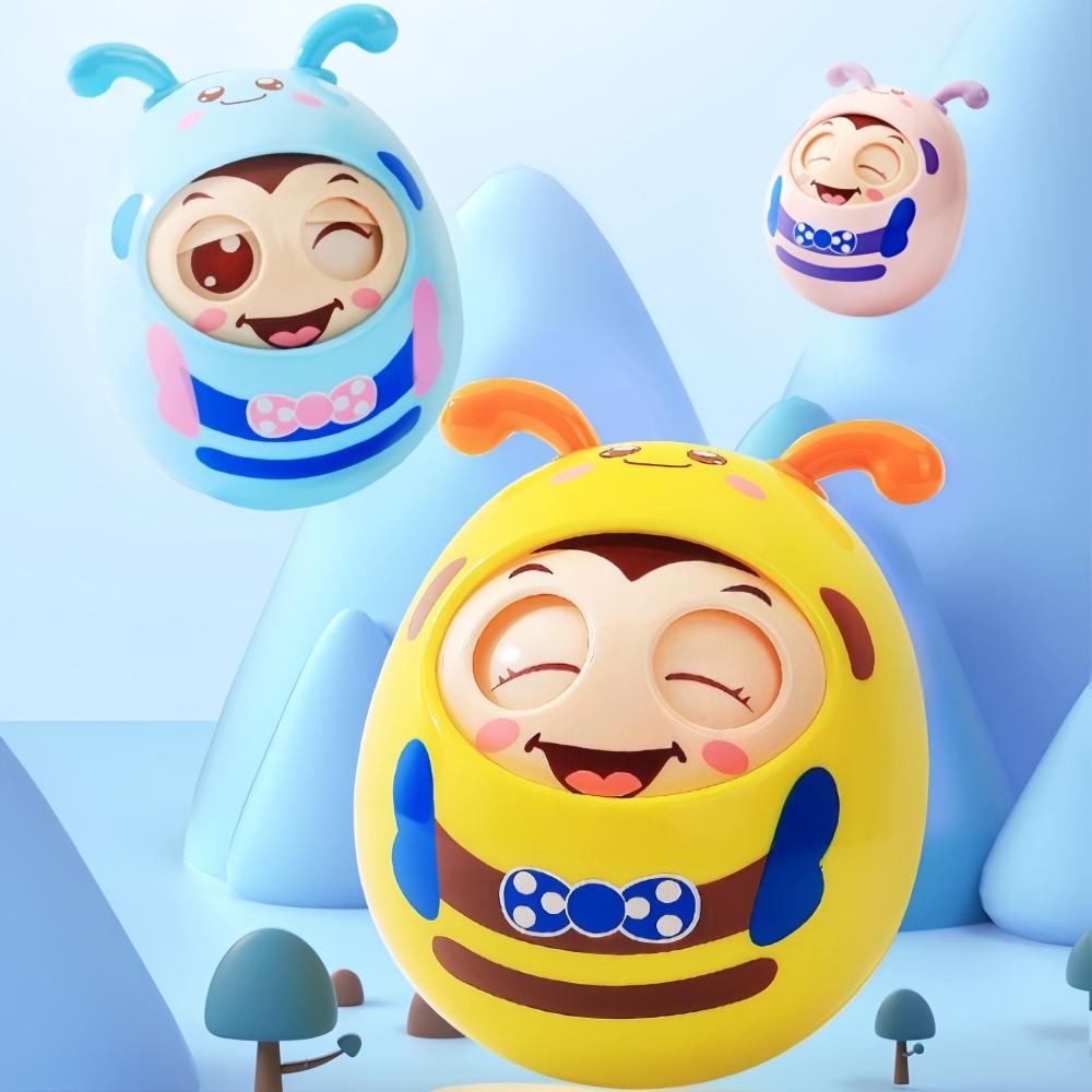 1 Stück Roly Poly Baby Spielzeug 6 bis 12 Monate, Bauchlage Schaukelspielzeug, Biene Tumbler Schaukelspielzeug für Baby Jungen Mädchen Geschenke