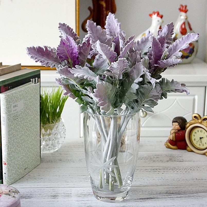 Flori Artificiale Frunze de Mătase Flocking Lagomorfa Petrecere Festivă Nuntă Decorațiune Acasă Plante Falsificate Materiale Buchet Perete Verde