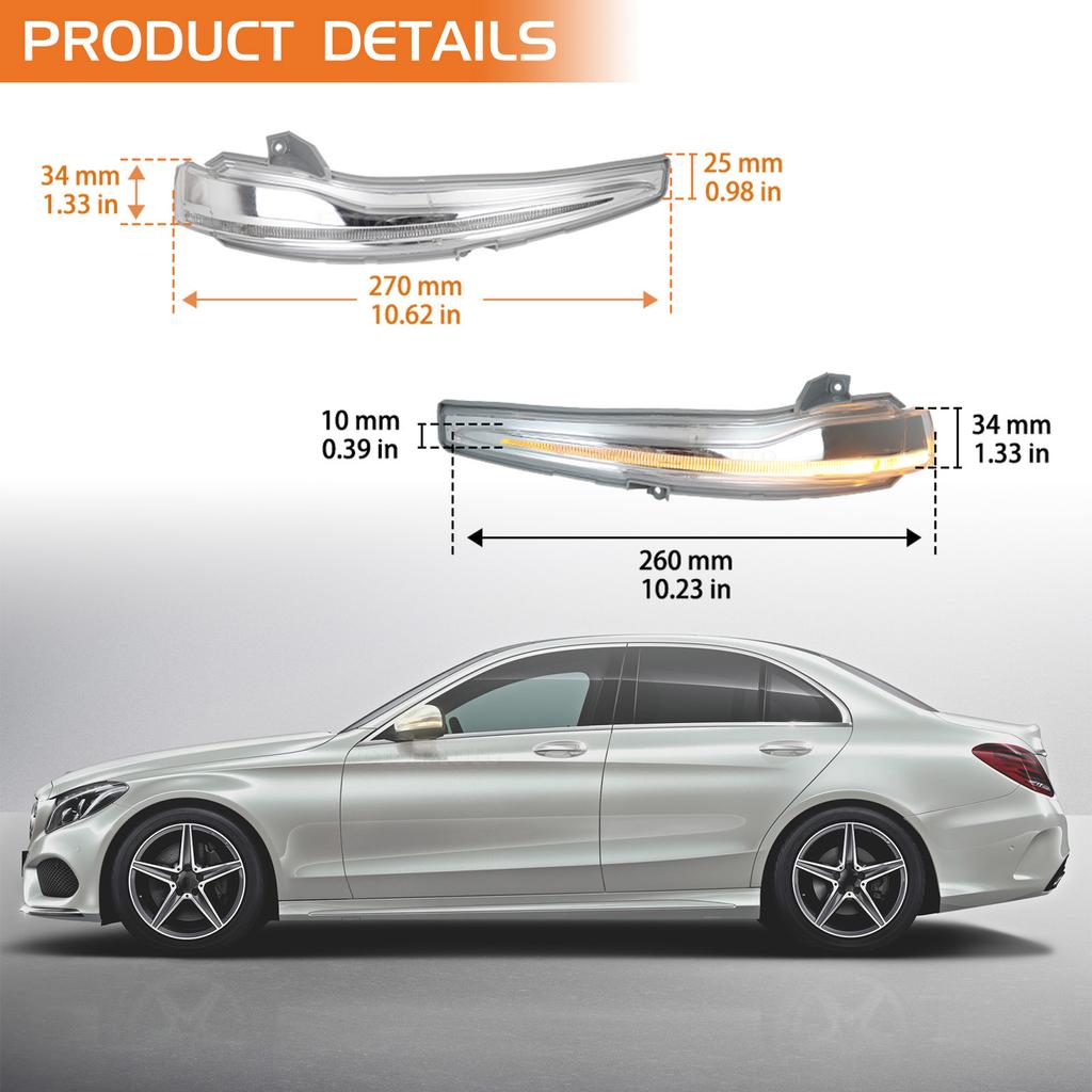 2Pcs Original Rearview Mirror Indicator Light for Mercedes Benz C E S GLC W205 X253 W213 W222 Turn Signal Lamp