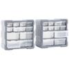 Vidaxl Organizer mit 12 Schubladen, 2 Stück, 26,5 x 16 x 26 cm