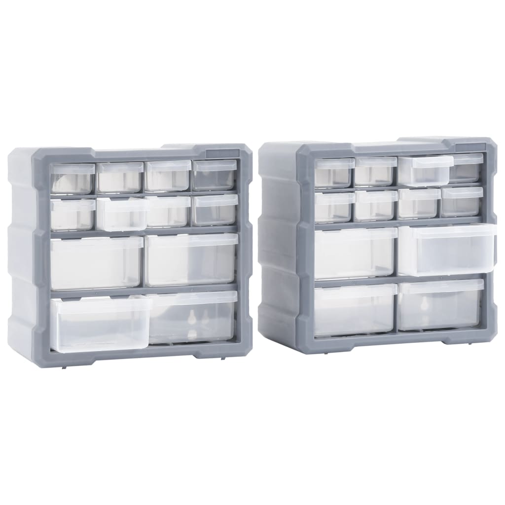 Vidaxl Organizer mit 12 Schubladen, 2 Stück, 26,5 x 16 x 26 cm