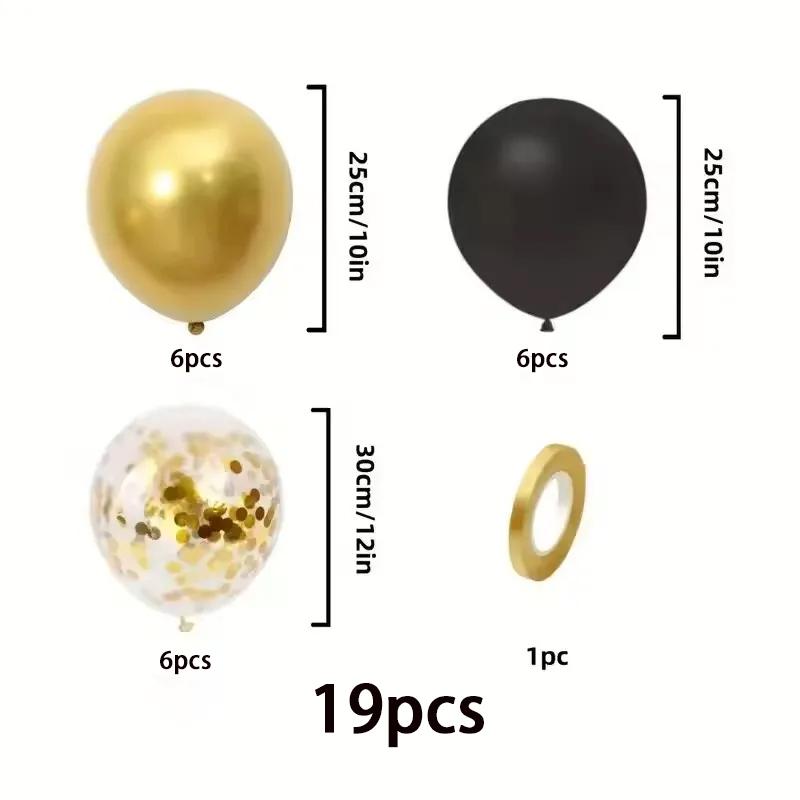 

19pcs Black Metallic Sequin Balloons for Birthday Wedding Graduation Party Balloon Decoration Other