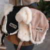 Solid Color Ear Protective Hat Thickened Women Plush Hat Fashion Winter Pilot Hat  Student