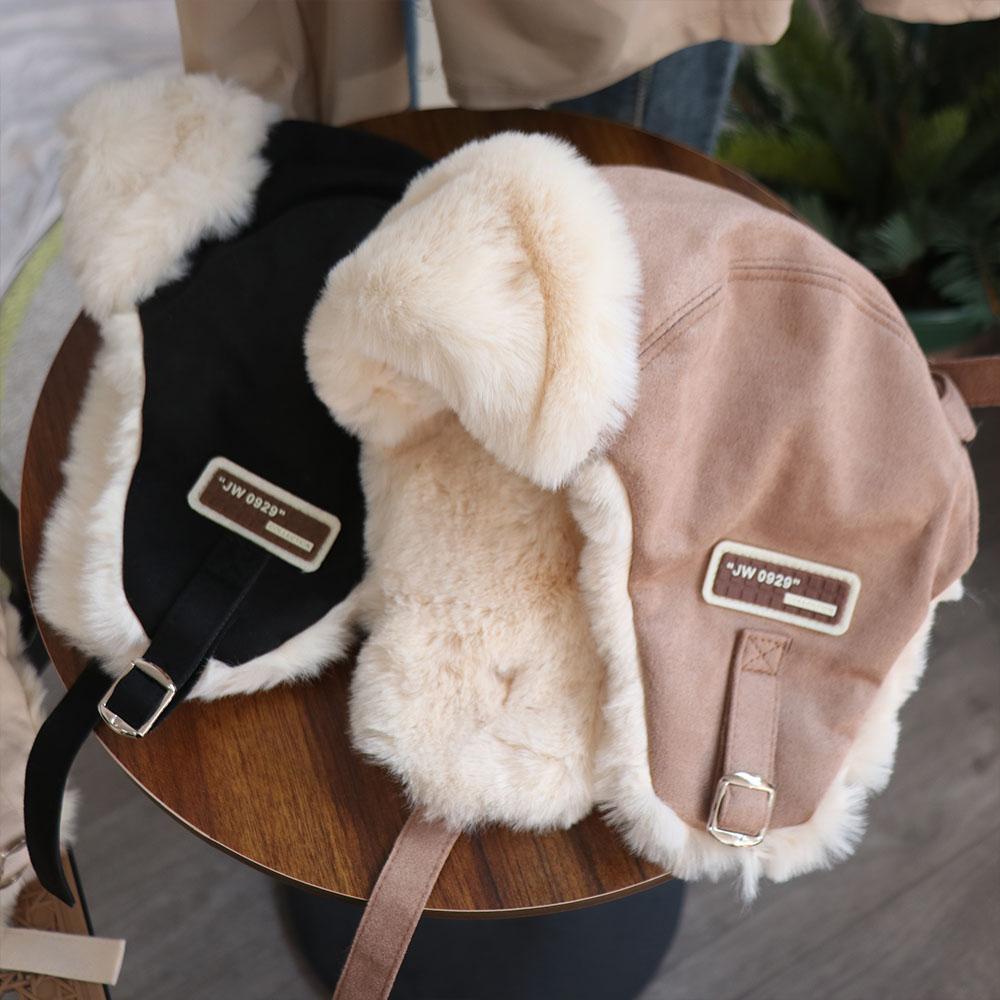 Solid Color Ear Protective Hat Thickened Women Plush Hat Fashion Winter Pilot Hat Student