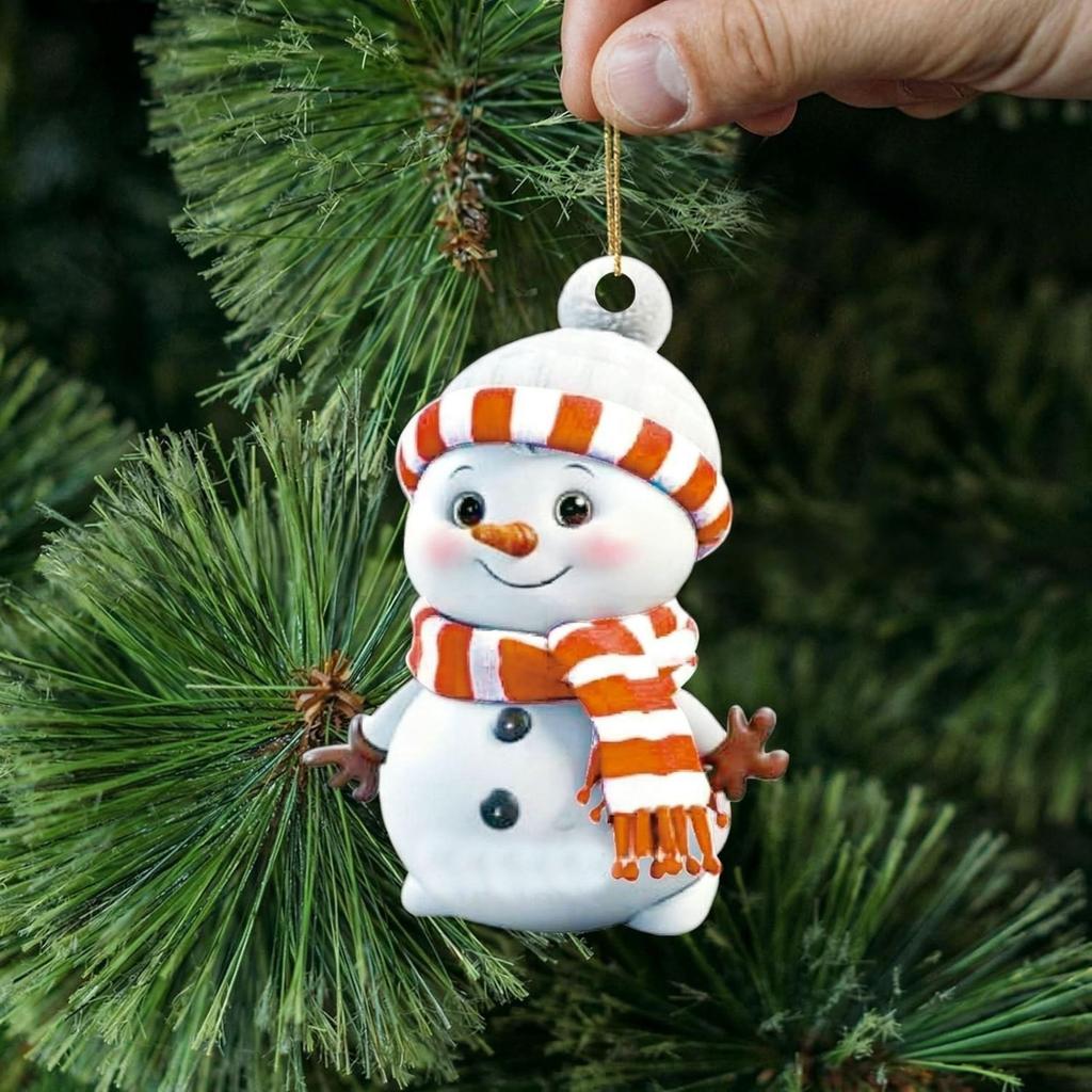Cross border new product acrylic flat Christmas rainbow snowman set holiday gift home Christmas tree decoration pendant