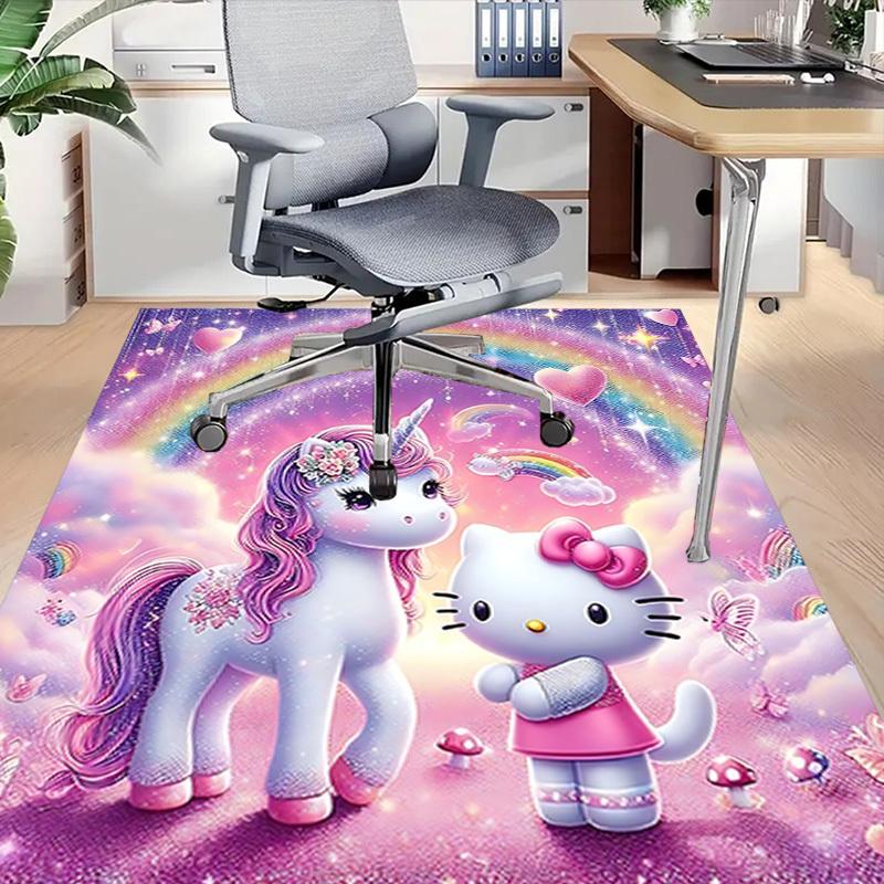 1pc Unicorn Hello Kitty Carpet Office Rug Outdoor Mat Home Decor Area Carpet Festival Gift Office desk chair carpet