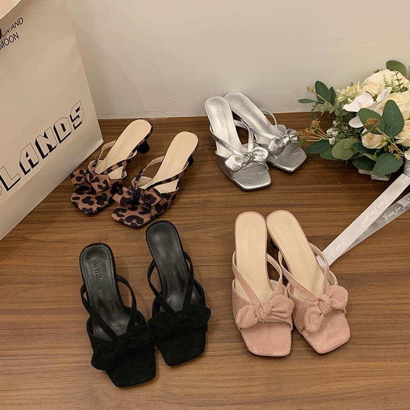 2026 New Women Vacation Sandals Fashion Open Toe High Heels Shoes Ladies Casual Butterfly-knot Dress Shoes Zapatos De Mujer