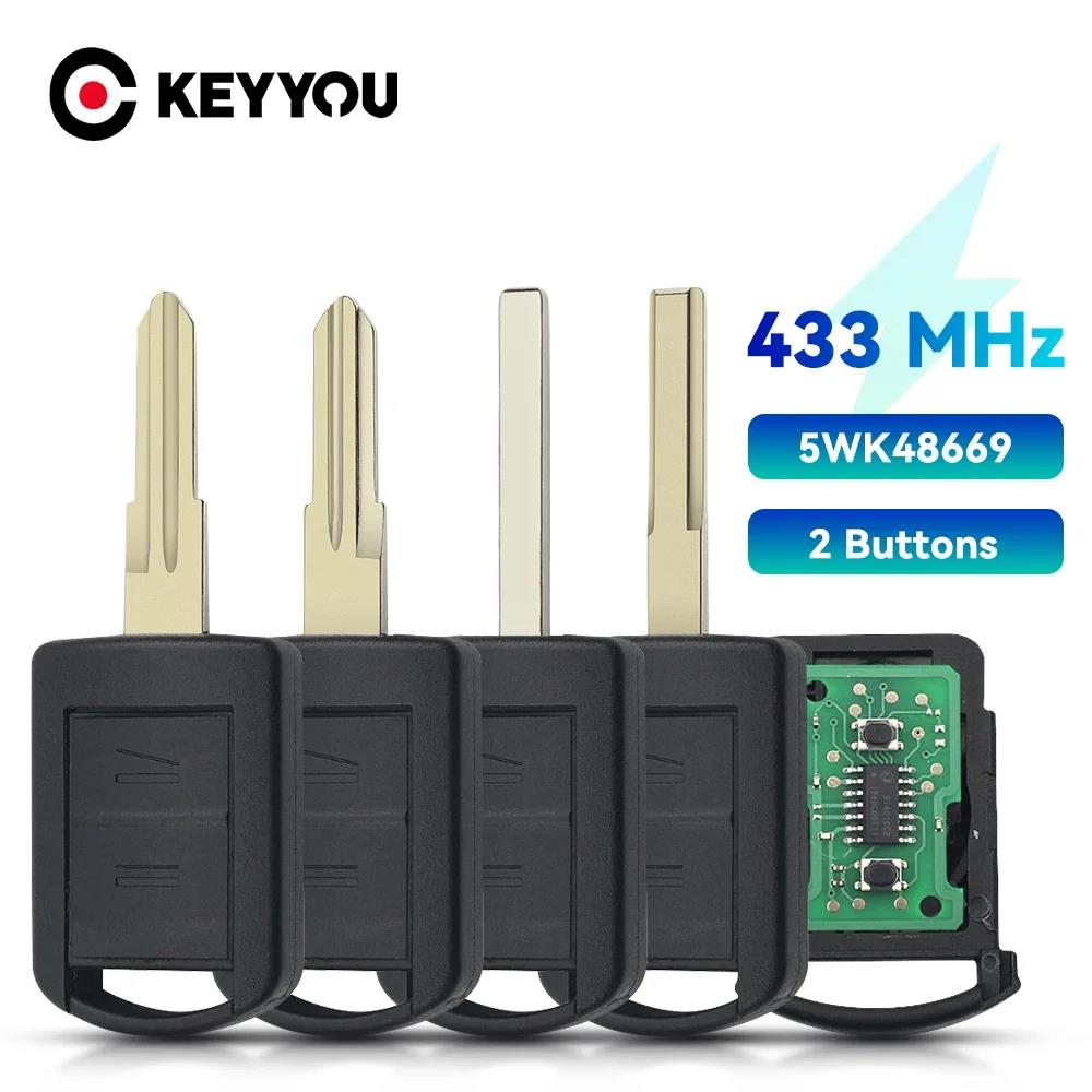 KEYYOU Fernbedienungsschlüssel 433 MHz Für Opel Vauxhall Corsa C Combo TIGRA B MERIVA 2001-2004 5WK48668 HU100 HU43 HU46 YM28 Klinge OHNE CHIP