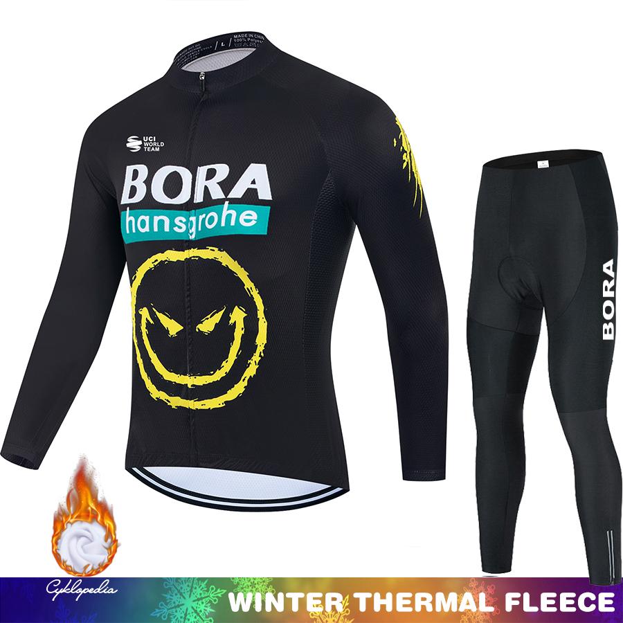 Men's2026 Winter Warm Cycling Clothing Set  Hermal Fleece Jersey UCI BORA Jumper Clothing Mountain Bikes Retro Mens Clothes Ciclismo Hombre Suit