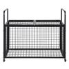 Rolling Sports Ball Storage Cart, Lockable Basketball Cage with Double Lids, Sport Equipment Holder Organizer for Indoor Outdoor, Steel Storage Rack