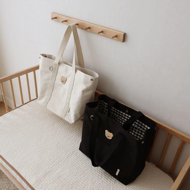 Korean Large-capacity Mother and Baby Bag, Mommy Bag, Simple Canvas Handbag, Stroller Trailer, Tote Bag, Storage Bag.