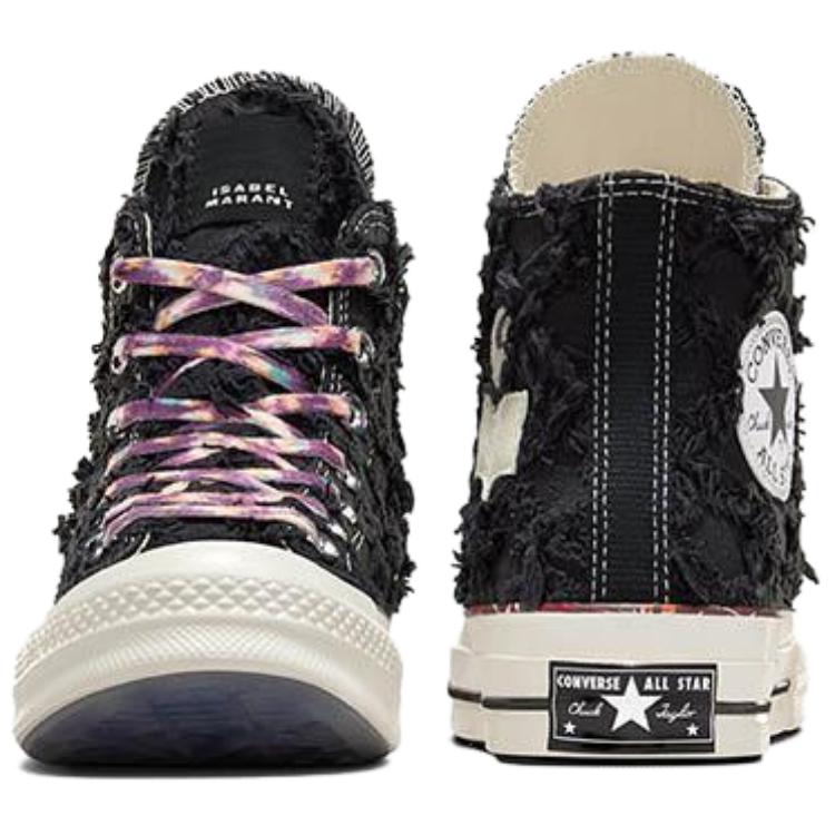 ISABEL MARANT x Converse Chuck 70 bequem und vielseitig rutschfest und verschleißfest High-Top Skate-Schuhe Unisex Schwarz