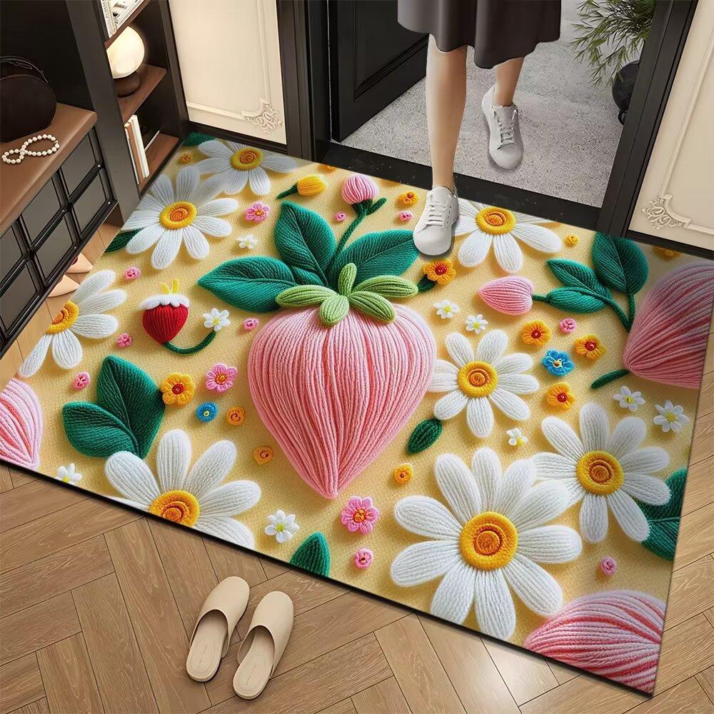 

Придверный коврик 3D Цветочный Коврик для двери ванной комнаты Впитывающий напольный коврик Машинная стирка 40 * 60Cm