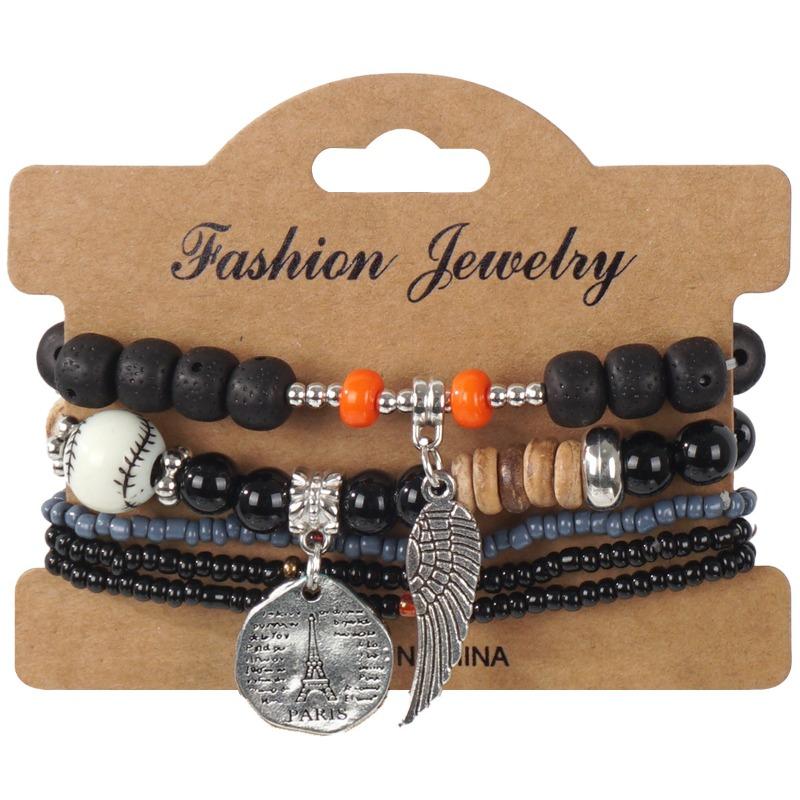 Bohemian bracelet creative tassel multi-layer beaded bracelet